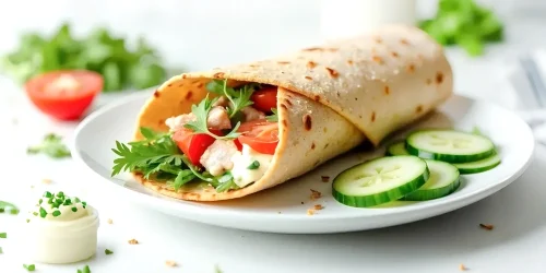 High-Protein Leinsamen-Wrap mit geräucherter Makrele & hausgemachter Mayonnaise