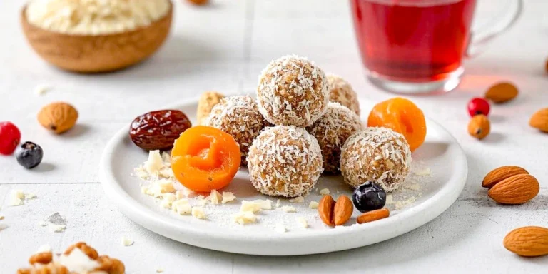 Kokos-Energy-Balls mit Aprikosen & Datteln